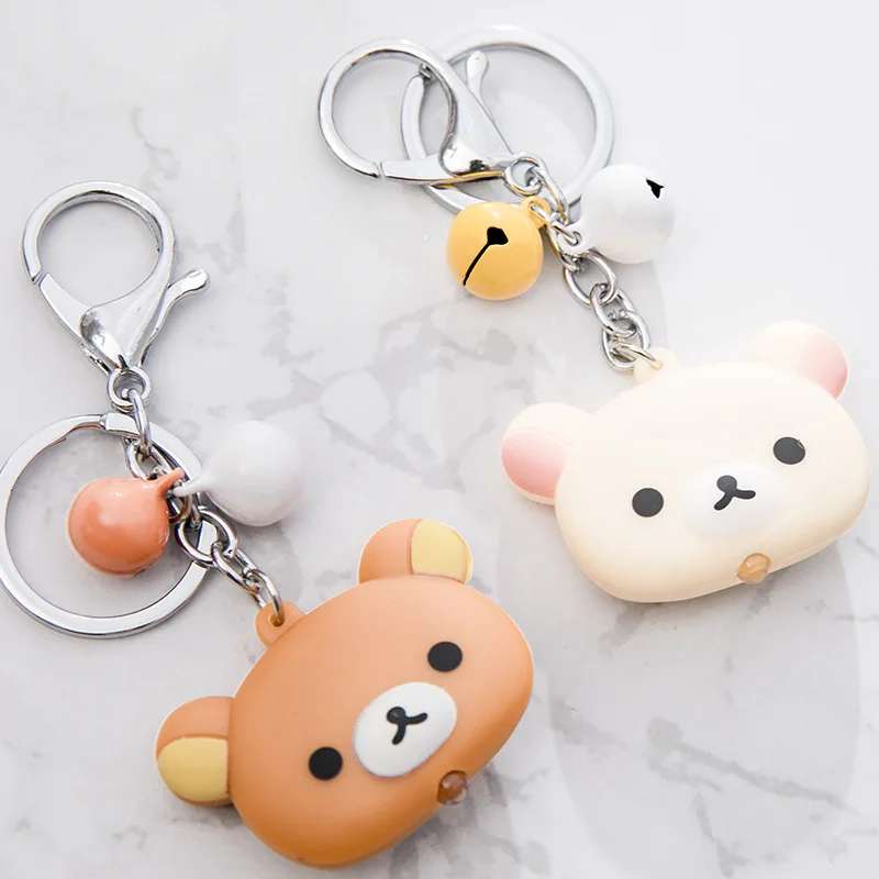 Rilakkuma Gantungan Kunci Lucu Anime Santai Beruang Memancarkan Suara Memancarkan Cahaya Gantungan Kunci Anak Laki-laki Perempuan Ransel Liontin Hadiah Mainan Anak-anak Klasik