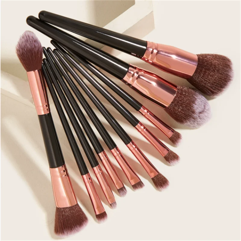 Tube épais en microfibre pour cheveux, outils cosmétiques, vente en gros, ensemble de pinceaux de maquillage noirs, délicats et doux au toucher, 20 pièces