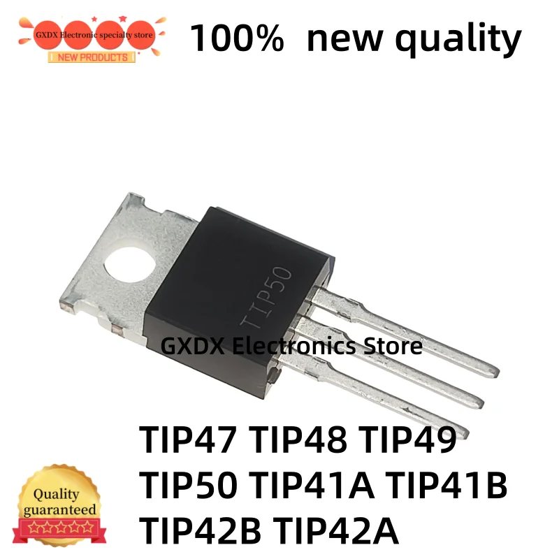 10-20pcs TIP47 TIP48 TIP49 TIP50 TIP41A TIP41B TIP42A TIP42B direct insertion TO220 Power Transistor Original Stock
