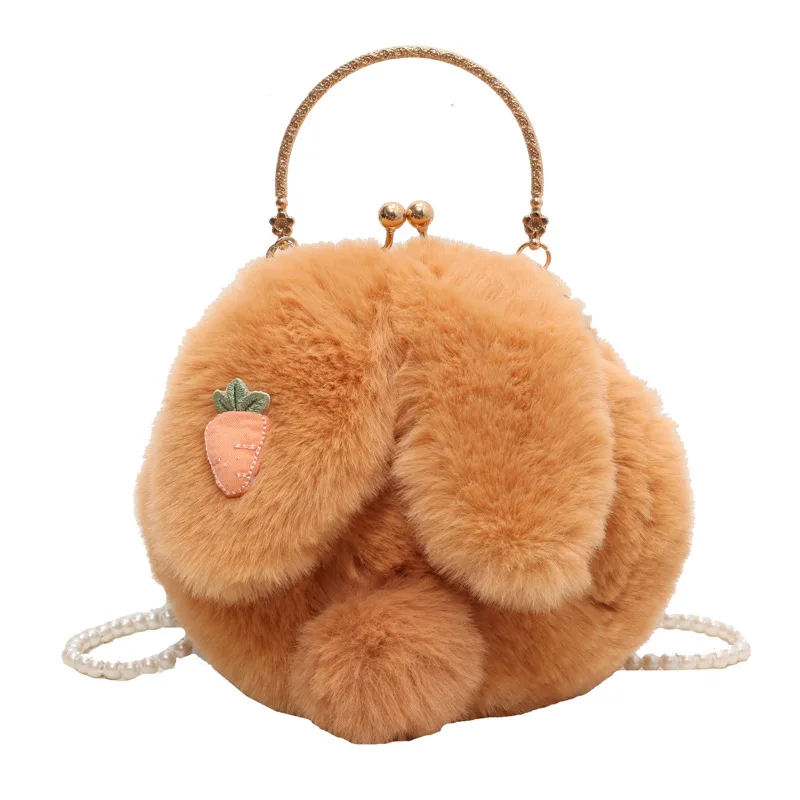

Cute Plush Rabbit Crossbody Bags for Women Korean Version Cute Purses and Handbags Girls New Rabbit Ear Shoulder Messenger Bag