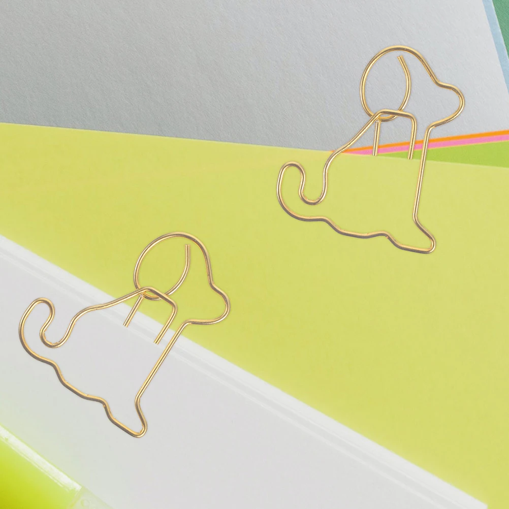 

50 Pcs Dog Shaped Paper Clips Mini Cartoon Bookmarks Document Fixing Office Supplies Decorative Clips For Photo Albums Cards