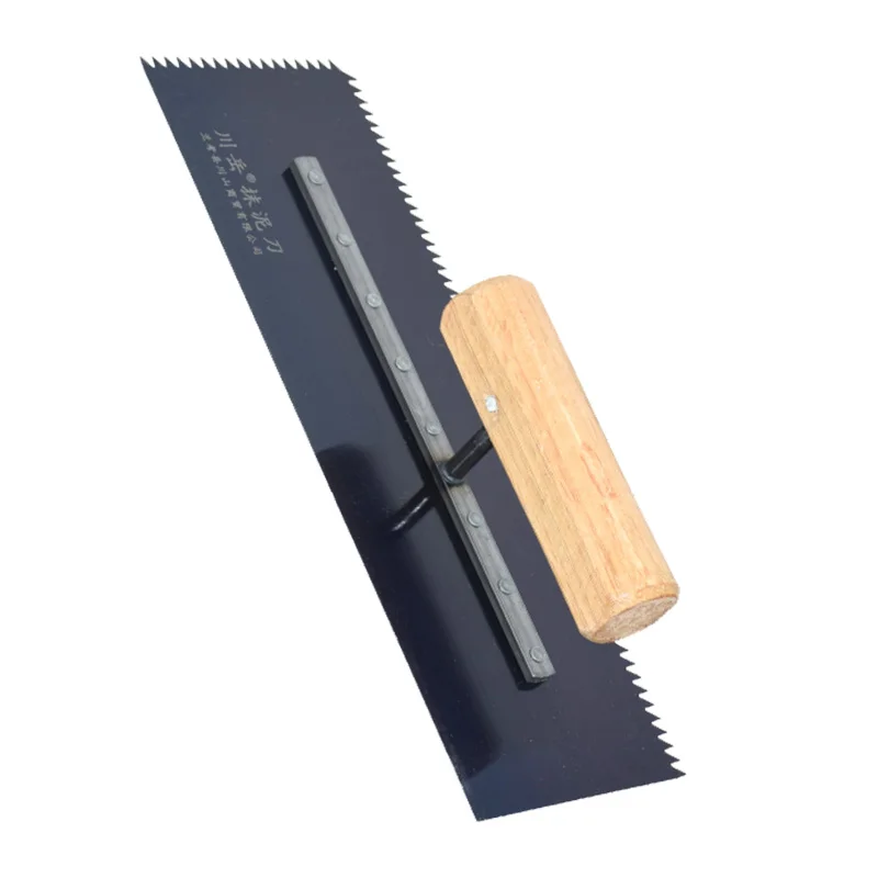 30/40 Cm Plaster Trowel 1mm Teeth Blue Steel Wooden Handle Good Elasticity for Epoxy Floor Paint