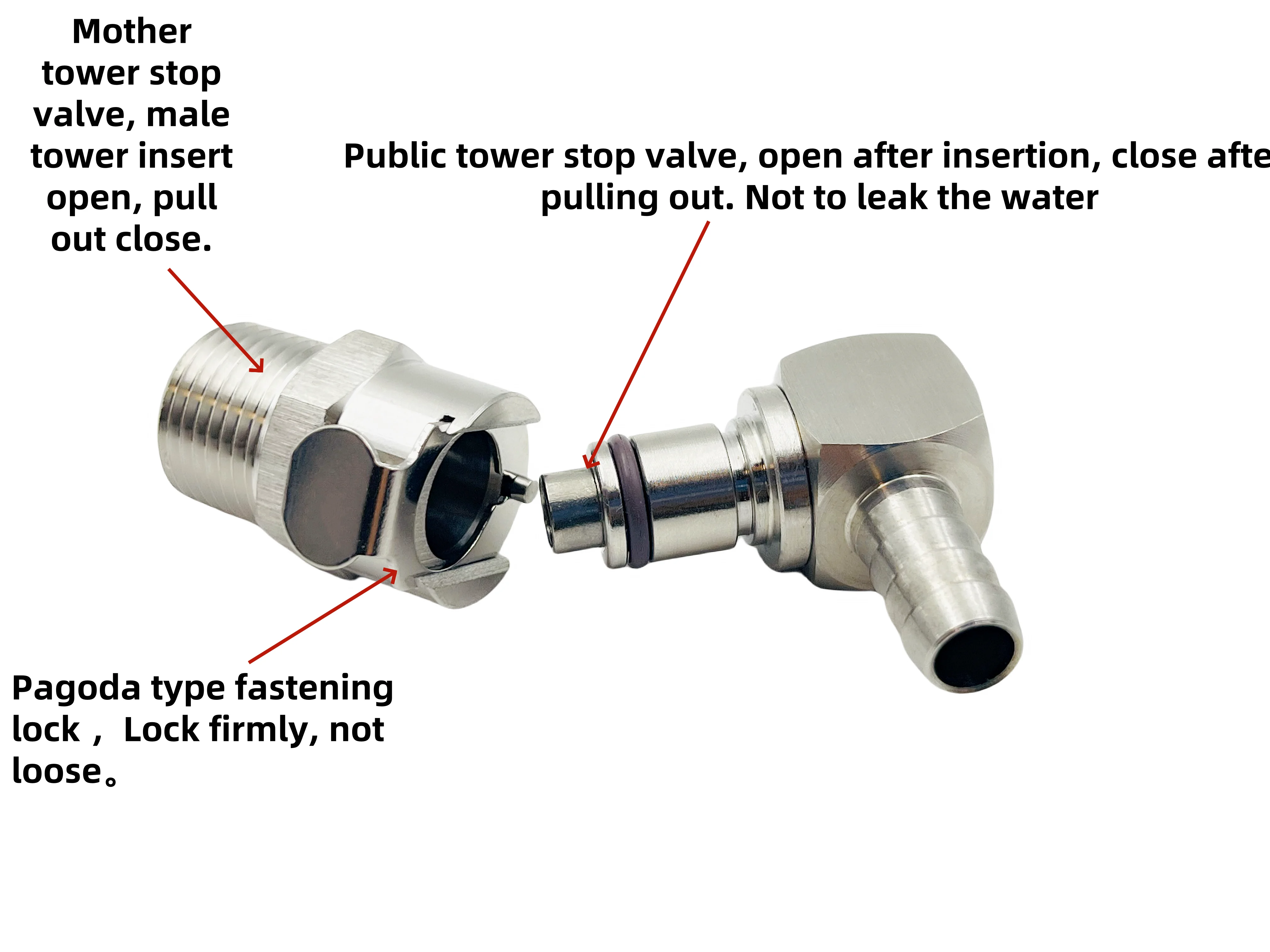 For BMW R1200GS ADV R1200RT S1000RR K1200R K1300R K1600GTL HP4 Rninet Quick release metal joint for fuel pump with shutoff valve image 2