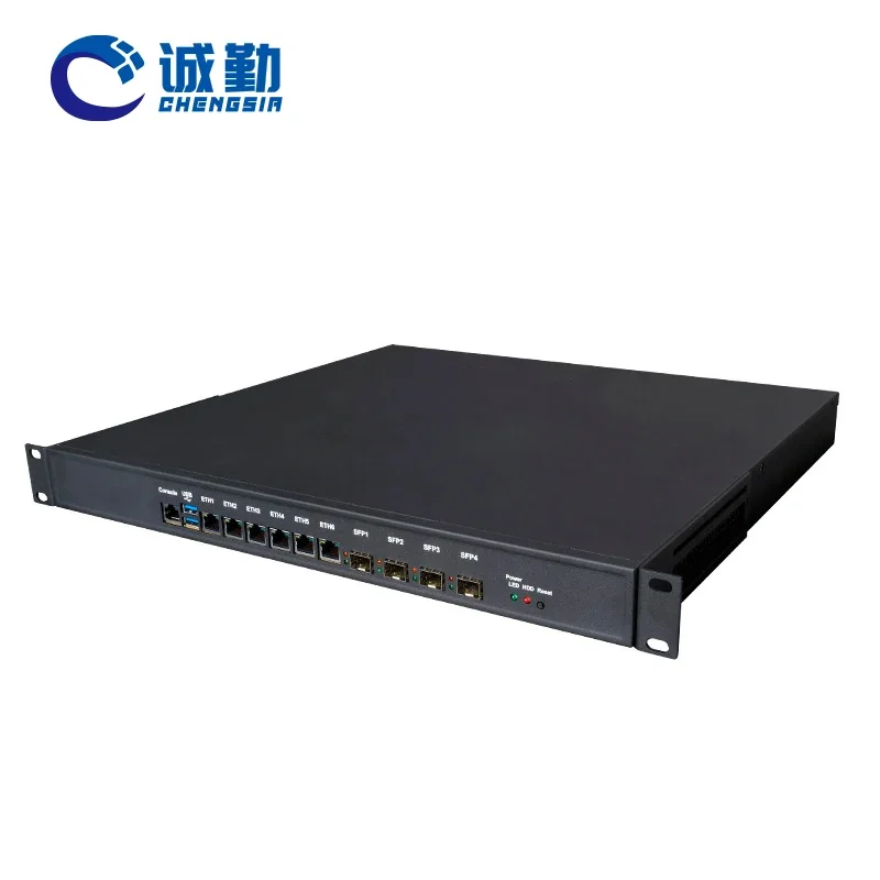 OEM 12th Gen 1U Rack Mount Case 4 x SFP 10G 6 Lan Core i3 i5 i7 Industrial Pfsense Firewall Appliance Mini Pc 1U Server Chasis