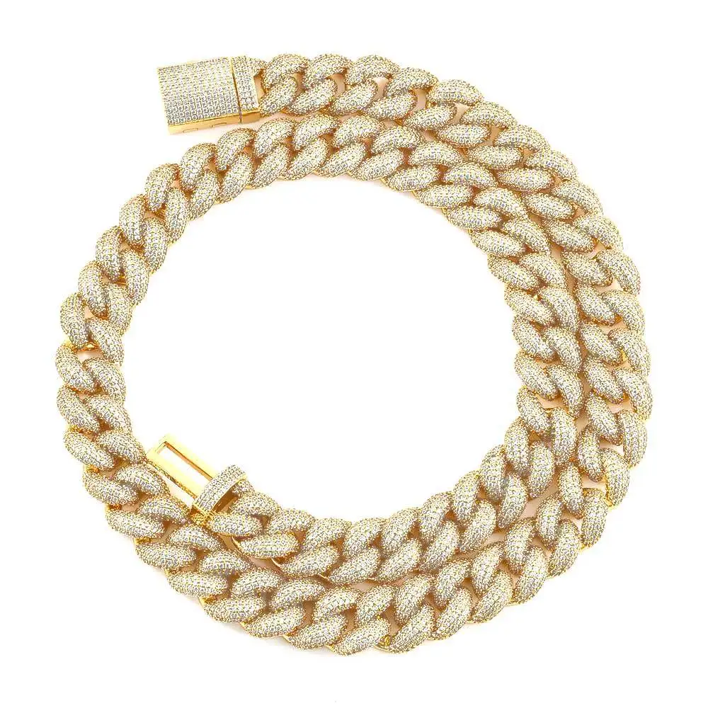 Jewelry Custom .Hop Necklace Iced Out 18mm 925 Silver Vvs Moissanite Tennis Cuban Chain For Mens