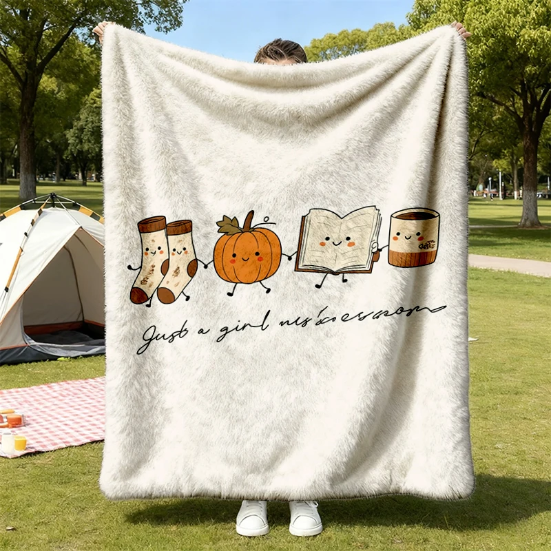 Just A Who Loves Cozy Season Cozy Blanket, Cute Fall Doodle Warm Blanket, Cozy Reader Gift for, Librarian Teacher Bookis
