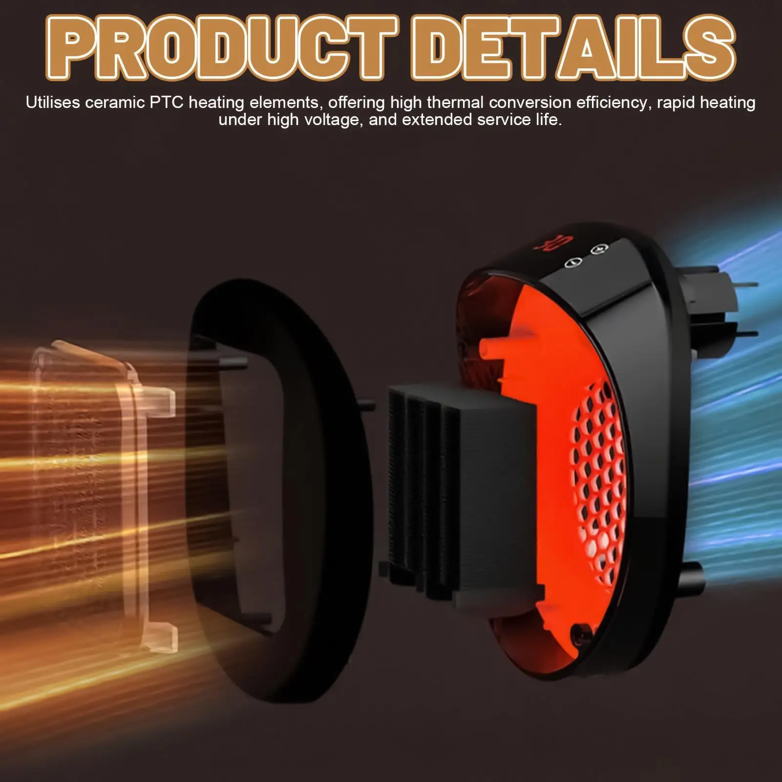 

Plug In Heater Plug In LED Display Heat Fan With Remote Adjustable Fast Heating Fan Heaters For Bathroom Bedroom Home Dorm