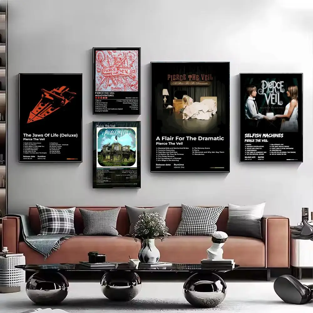 Rock B-Band P-Pierce The Veil Poster Chic HD PP Paper Wall Art Living Room Bedroom Cafe Office Home Decor Gift