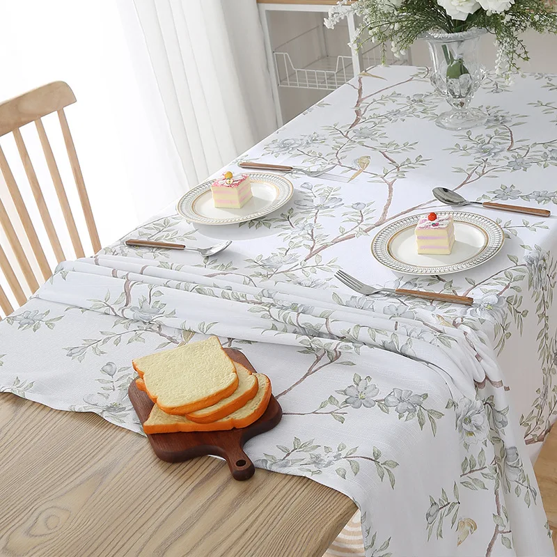 Rectangular Dining Table Tablecloth, Korean Style, Light Luxury, Modern and Simple, rural beautification, Polyester, FG584, New