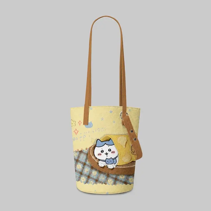 Cartoon Kawaii bucket bag handbag Versatile shoulder bag crossbody colorfast pilling-resistant wear-resistant durable Chiikawa