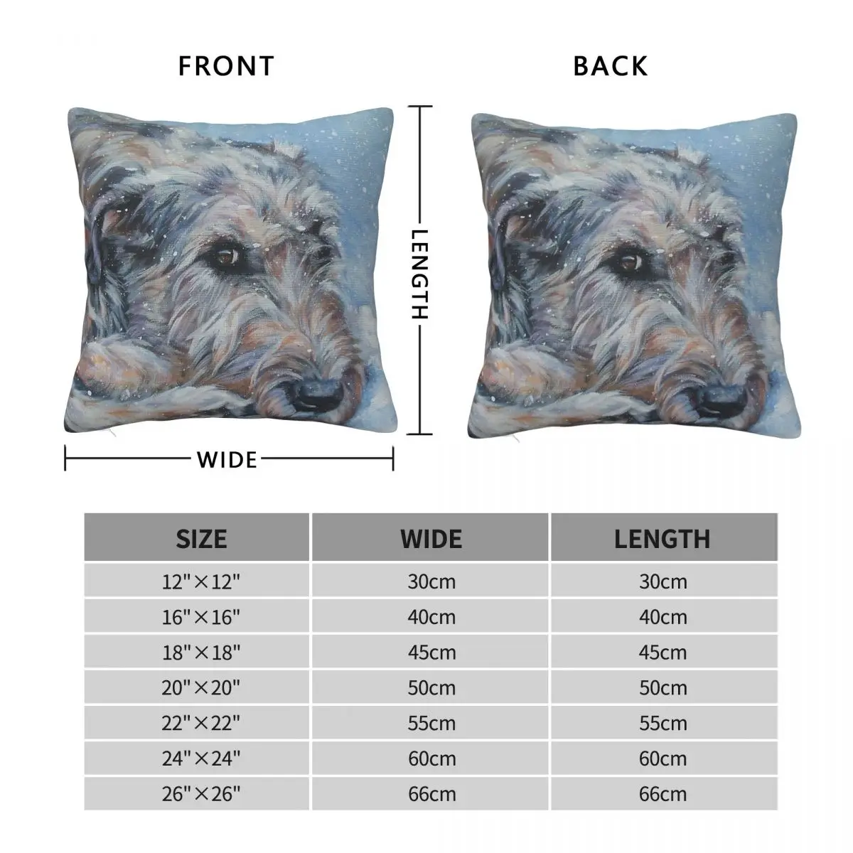 Irish Wolfhound Fine Art Pillowcase Polyester Linen Velvet Printed Zip Decor Throw Pillow Case Home Cushion Cover