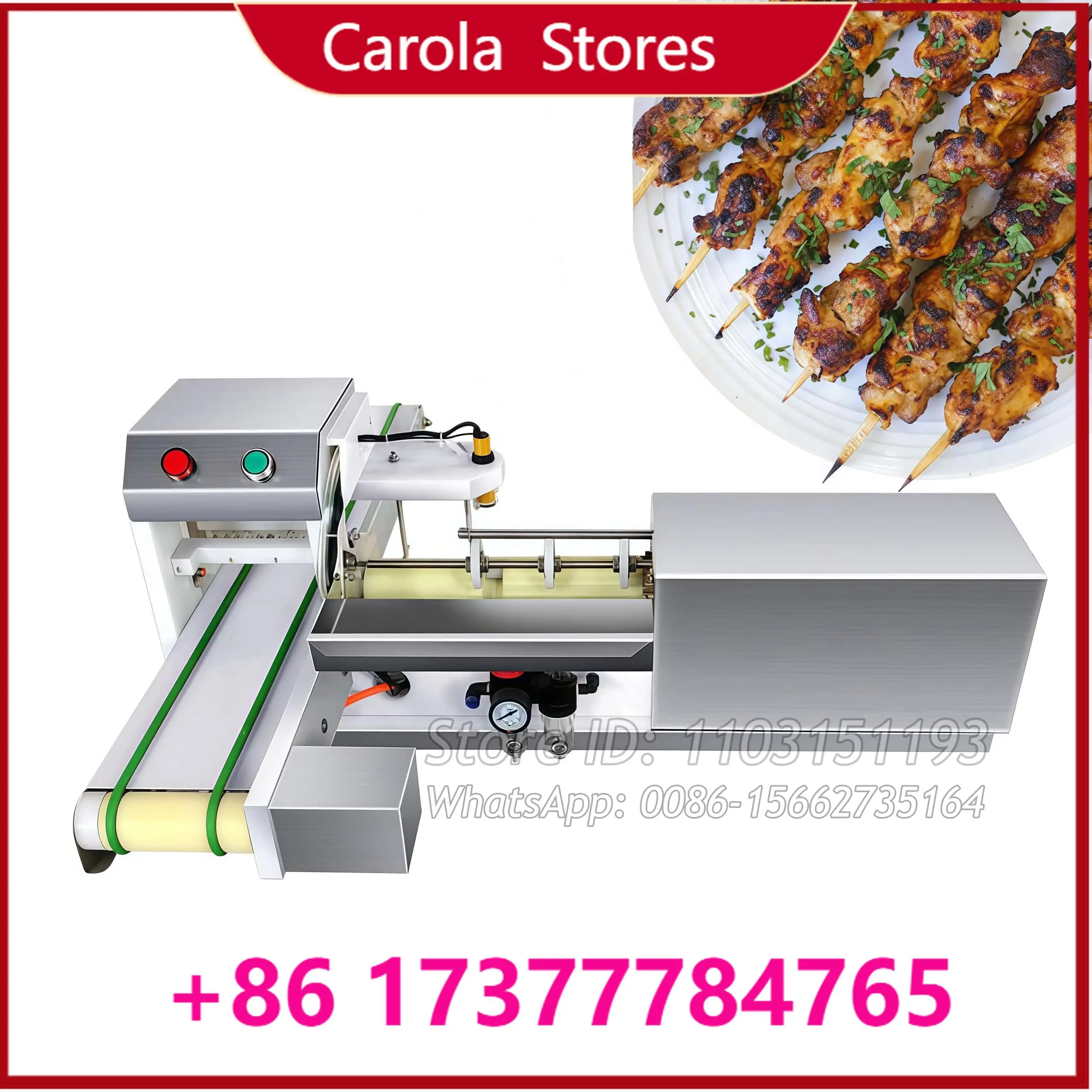 Professional Automatic Wearing Machine BBQ Satay Meat Mutton Chicken Kebab Skewer Making Machine To String Sausage Satay Kebab