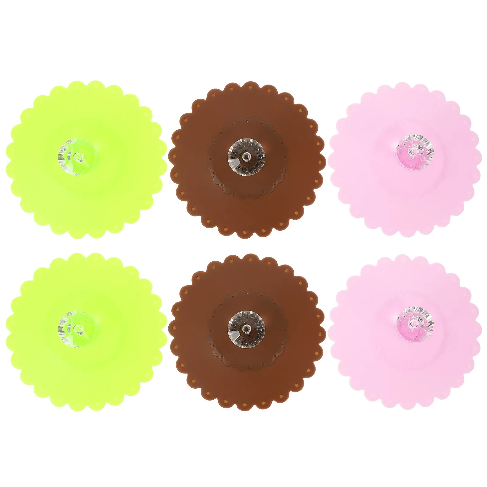 

6Pcs Food Grade Silicone Cup Lids Diamond Flower .5cm Dust Proof Hygienic Reusable Mug Covers for Warm Fresh Drinks