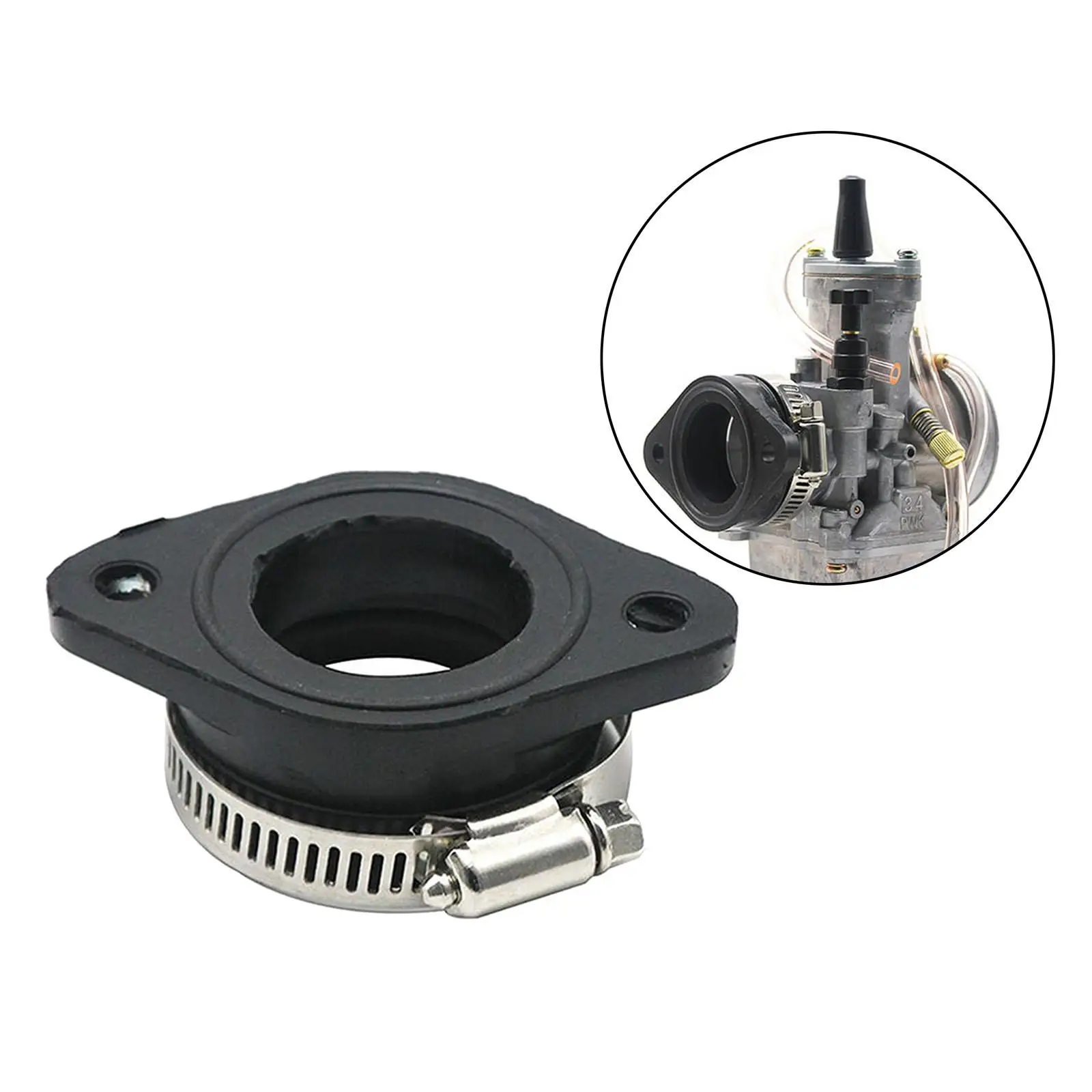 Carburetor Intake Adapter Boot Flange Manifold Fit for 32/34mm Carburetor