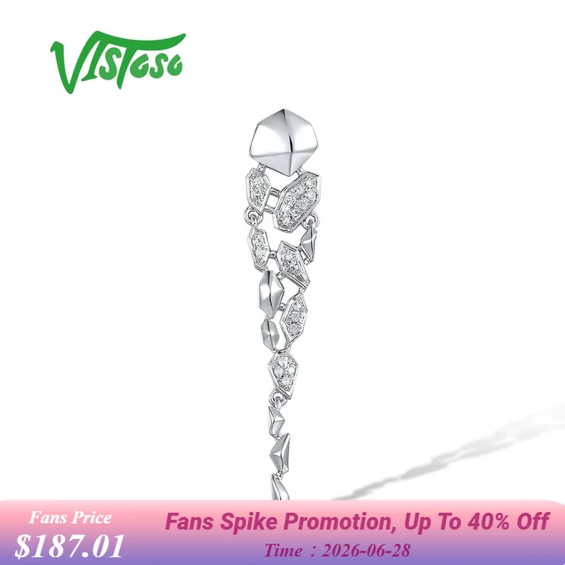 

VISTOSO Genuine 14K 585 White Gold Pendant For Women Sparkling Diamond Classic Wedding Engagement Elegant Gifts Fine Jewelry