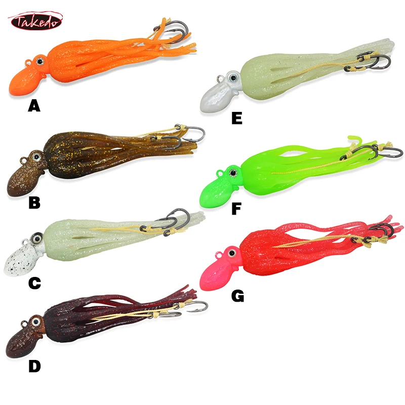 TAKEDO LG01 150g 200g 250g 300g 350g 400g 450g Octopus Lead Jig Head UV TPR With Hook Soft Fishing lures - view 6