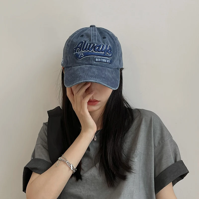 หมวกเบสบอลทรงเป็ดบิลแบบอเมริกันเรโทร หน้าเล็ก เหมาะสำหรับทั้งชายและหญิง