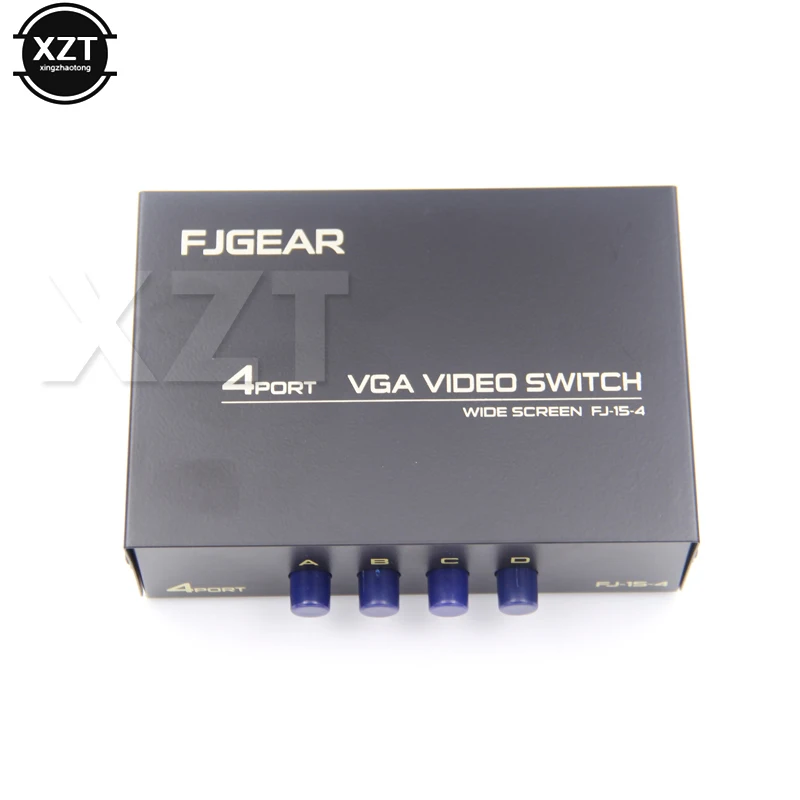 VGA Switch 4 Port VGA SVGA Video Switcher 4*1 HD Signal Amplifier Booster Splitter Wide Screen 1 in 4 out for monitor projector