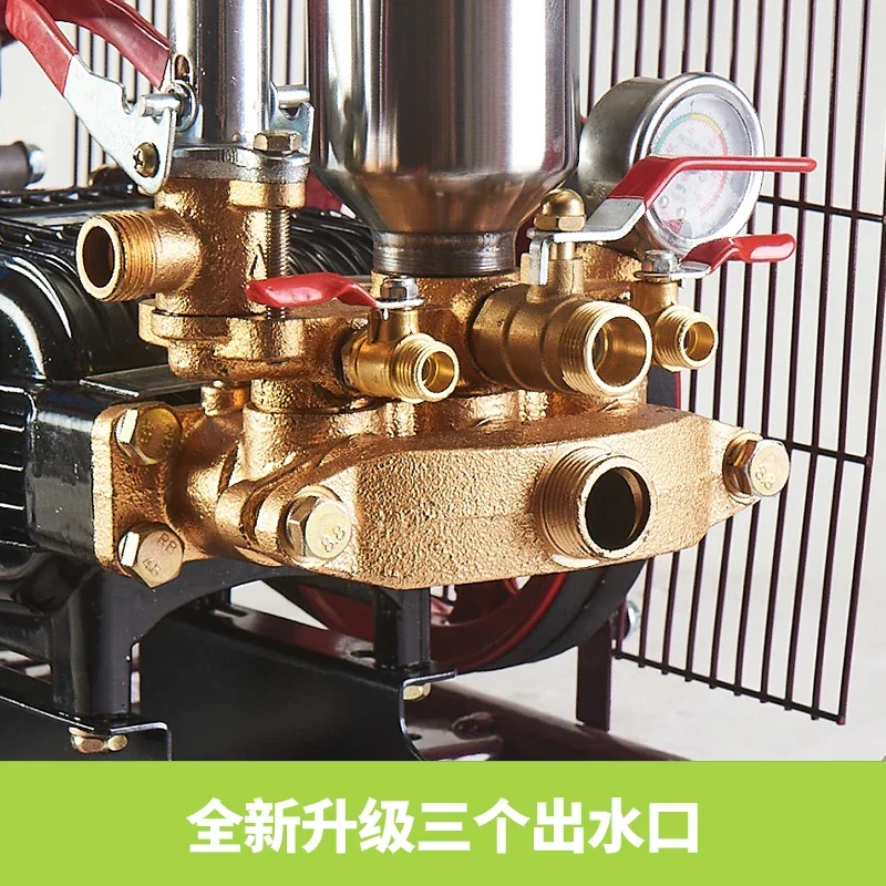 Gasoline fight machine self-priming agricultural garden mountain fruit tree three-cylinder plunger pump sprayer