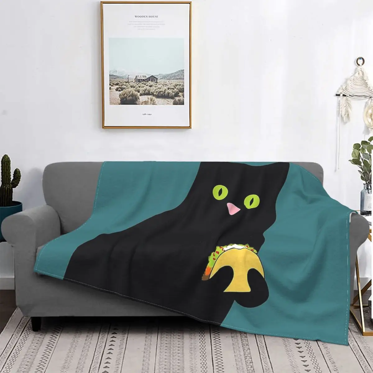 Cat Blanket Fleece Flannel All Season Cute Super Warm Thin Taco Bout Awesome Kitty Loves Throw Blankets For bed Plush Thin Quilt