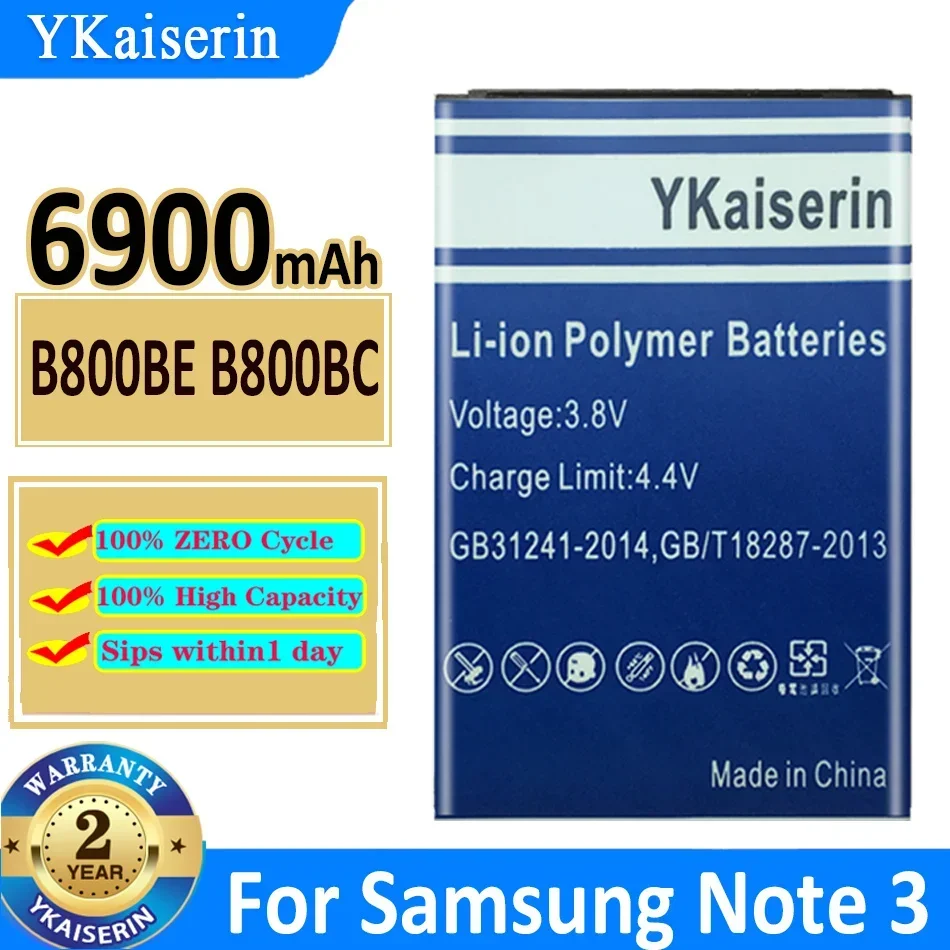 YKaiserin-Bateria para Samsung Galaxy Note 3 III, 6900mAh, B800BE, B800BC, Note3, N9000, N9005, N900, N900A, N900M