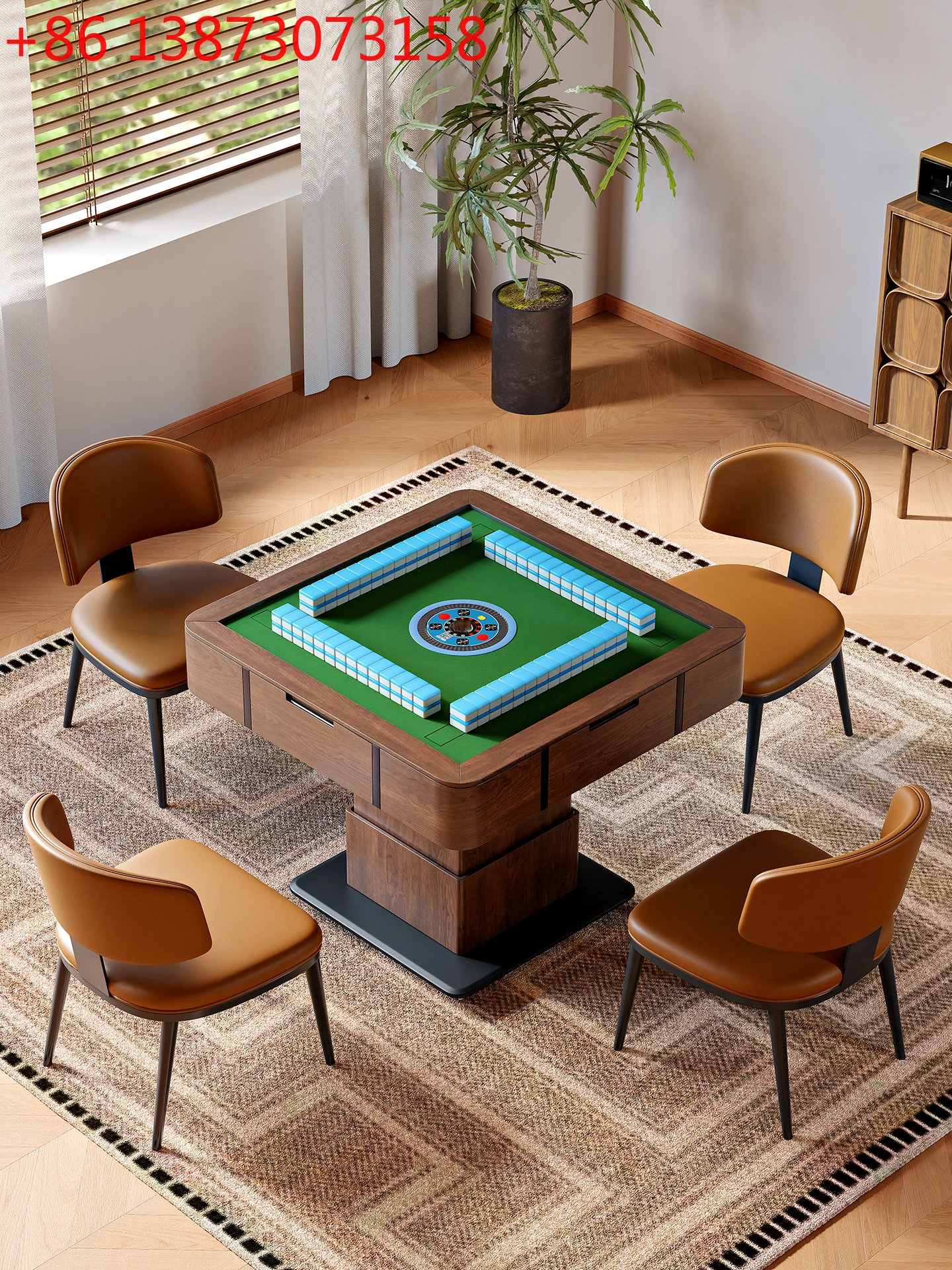 

Lifting solid wood mahjong machine New Chinese automatic dining and hemp all-in-one machine Home living room coffee table