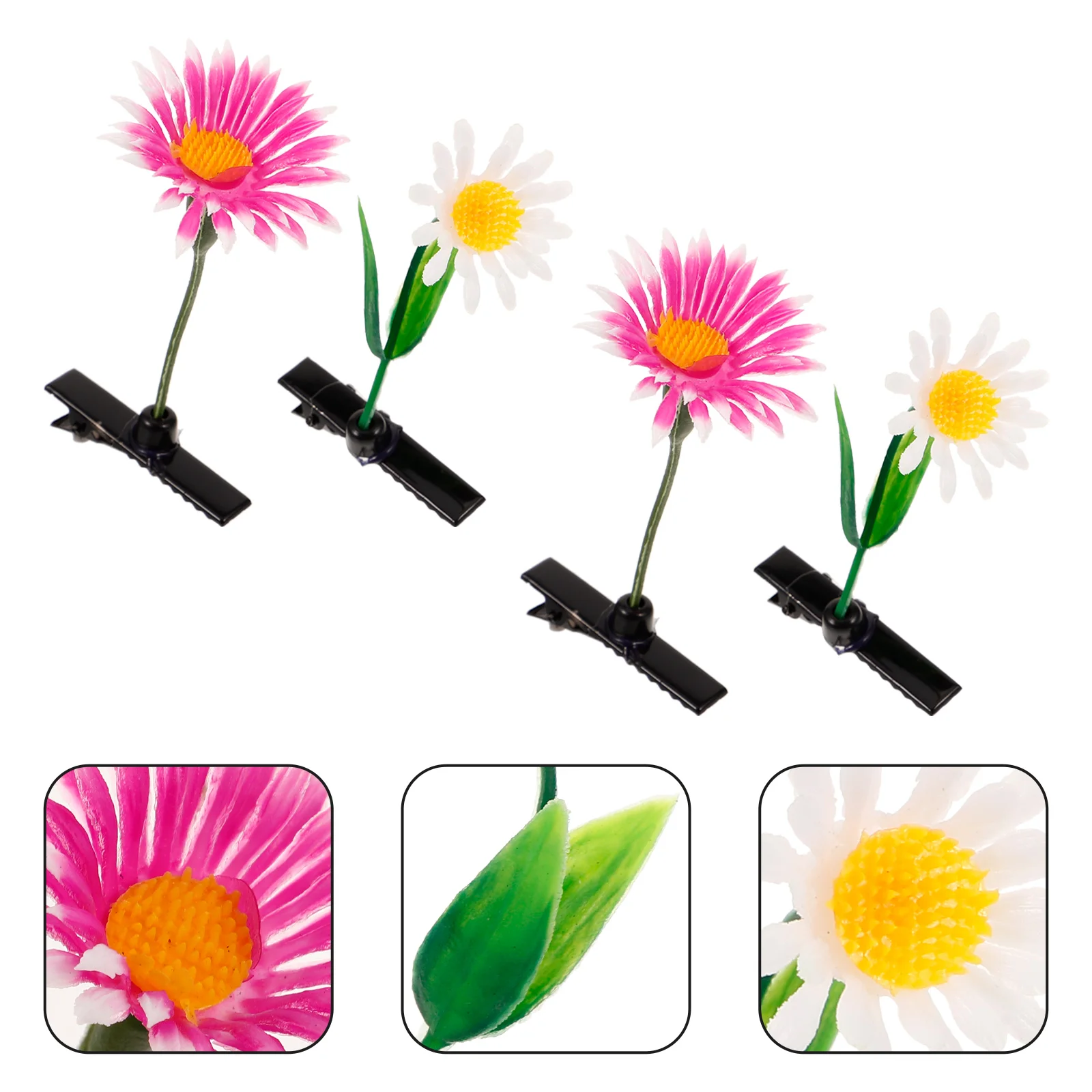 20 Pcs The Flowers Grass Hairpin Accessories for Girls Crochet Clip Metal Cute Clips
