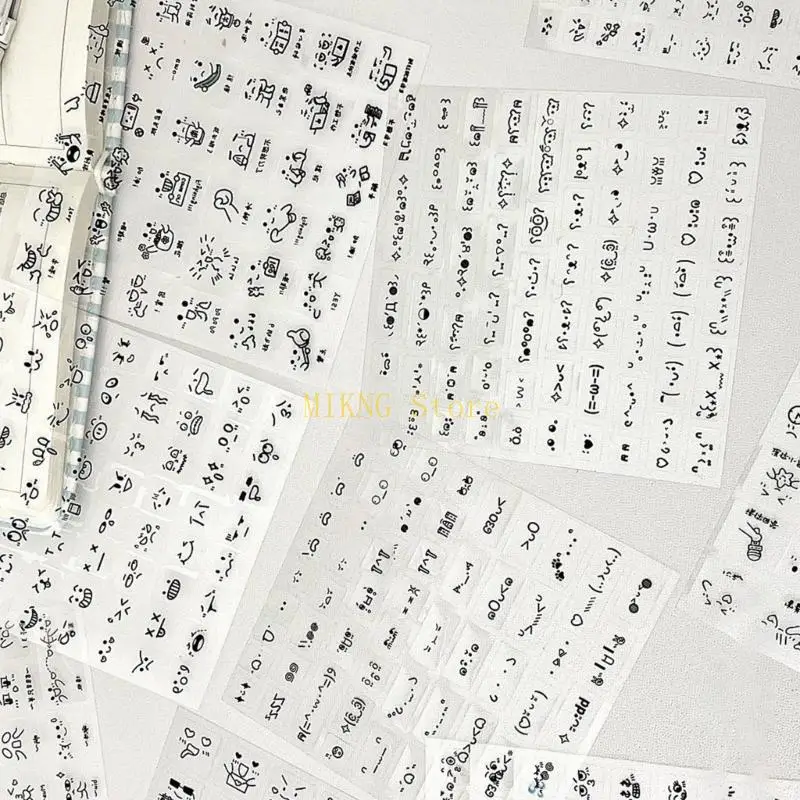 สติกเกอร์ตกแต่ง 10 แผ่น สติกเกอร์ใสสำหรับสมุดบันทึก สติกเกอร์อิโมจิการ์ตูน สำหรับตกแต่งอย่างสร้างสรรค์ ขายดีที่สุด