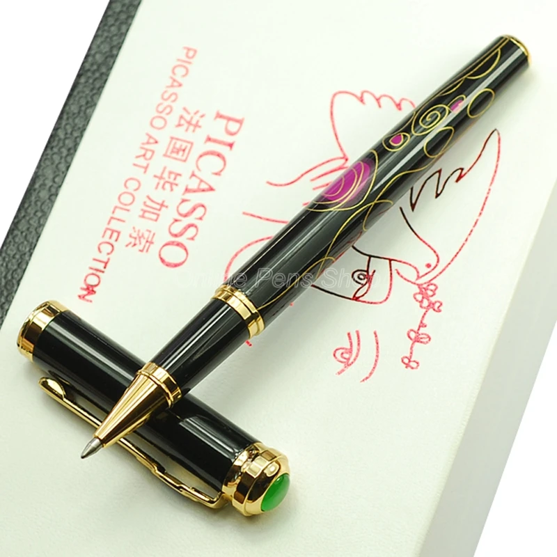 

Picasso Black & Golden Matel Roller Ball Pen For Office & Home & School Business BR008