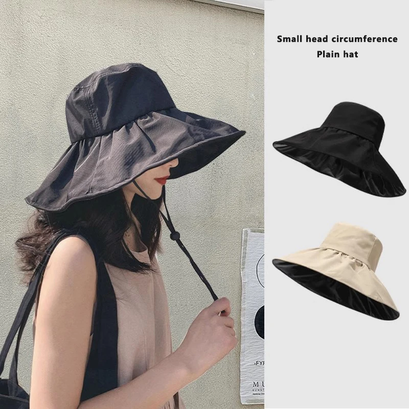 

Summer Empty Top Wide Brim Sun Hat For Women Anti UV Sunscreen Bucket Hat Female Sun Protection Outdoor Beach Cap