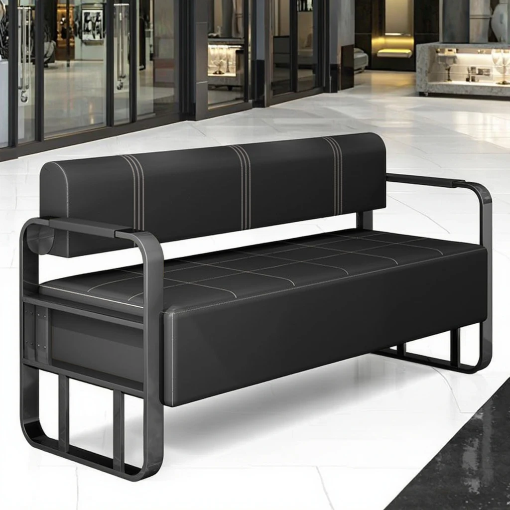 

Luxury Modern Stainless Steel Salon Sofa Chair for Hair Salons Nail Spas Barber Shops & Waiting Areas