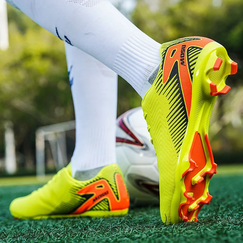 Sports football shoes, Stud, Shredded stud, Fashion yellow combat boots Size 36-45