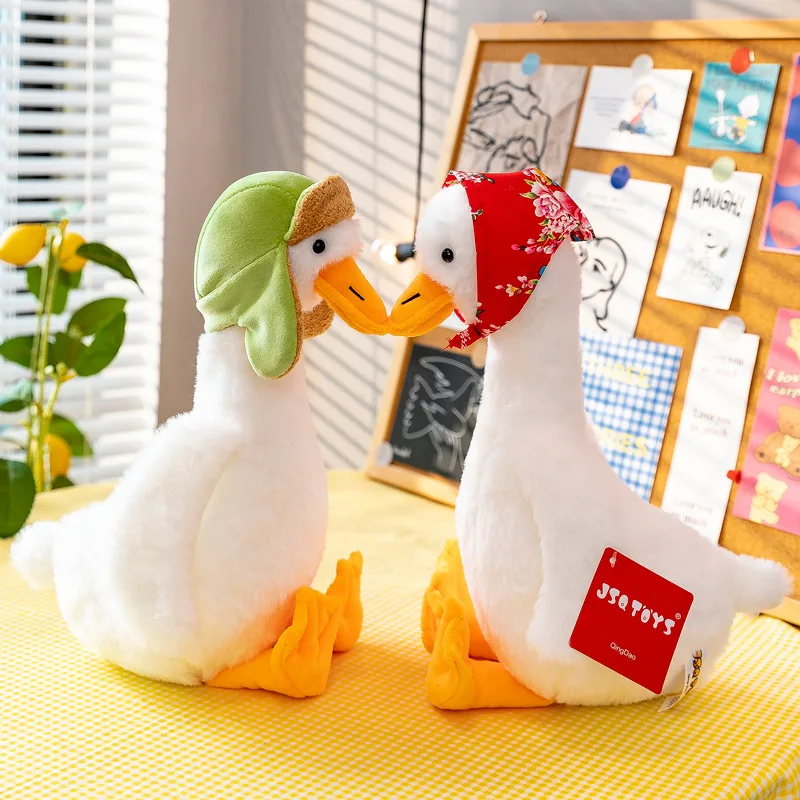 

30cm Fluffy Duck Plush Toys Sleep Pillow Cute Sound Animal Stuffed Swan Goose Dolls Floor Mat Birthday Christmas Gifts for Kids