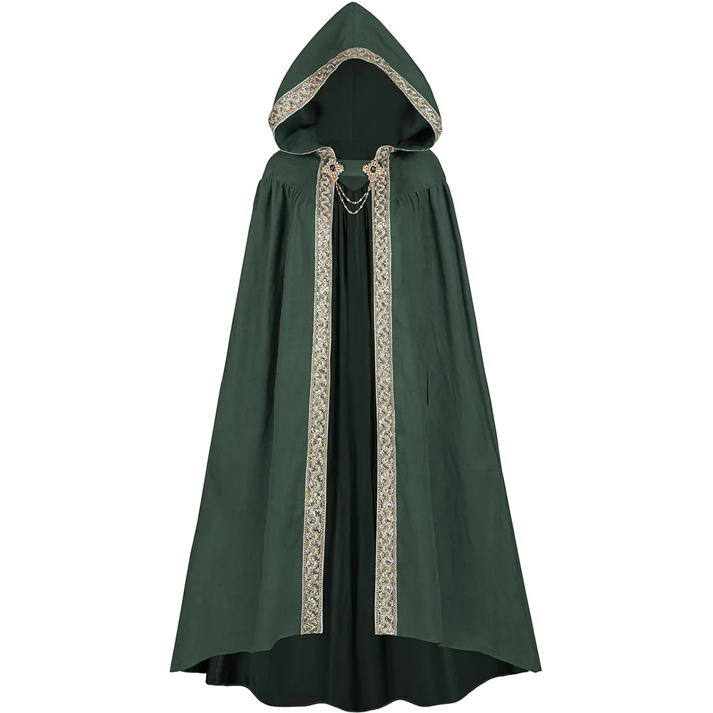 

Halloween Cloak Cape Retro Pastoral Ribbon Edge Hooded Cloak Medieval Lace Cloak Anime Costume Carnival Party Cosplay Jacket