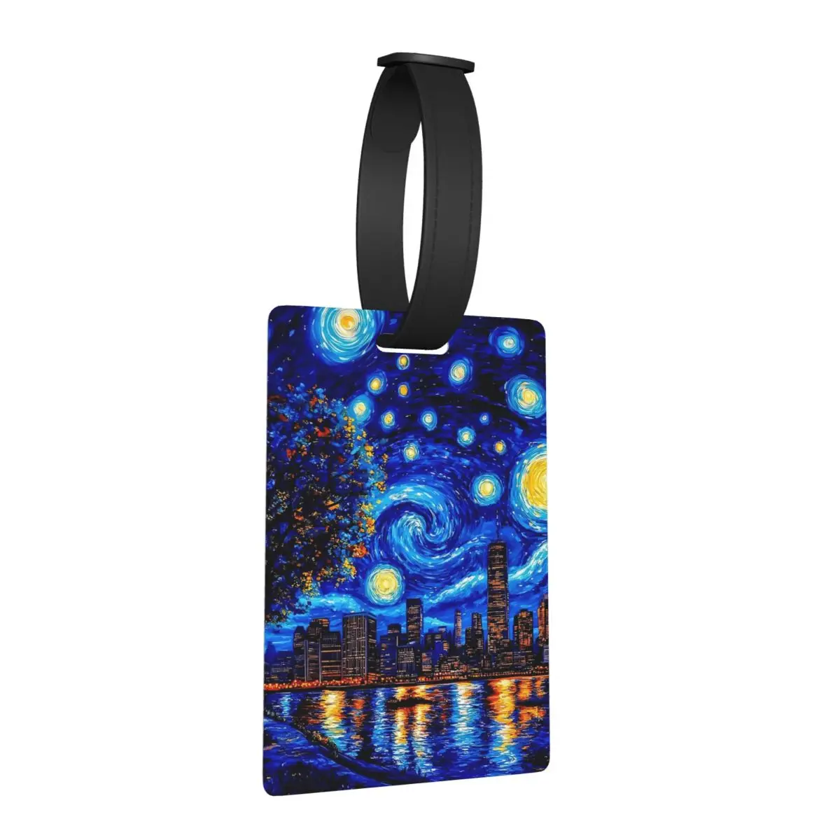 

Звездная ночь Винсента Ван Гога, багажные бирки, аксессуары для чемодана, дорожный багаж, посадочная бирка, держатель этикетки, идентификационное имя, адрес