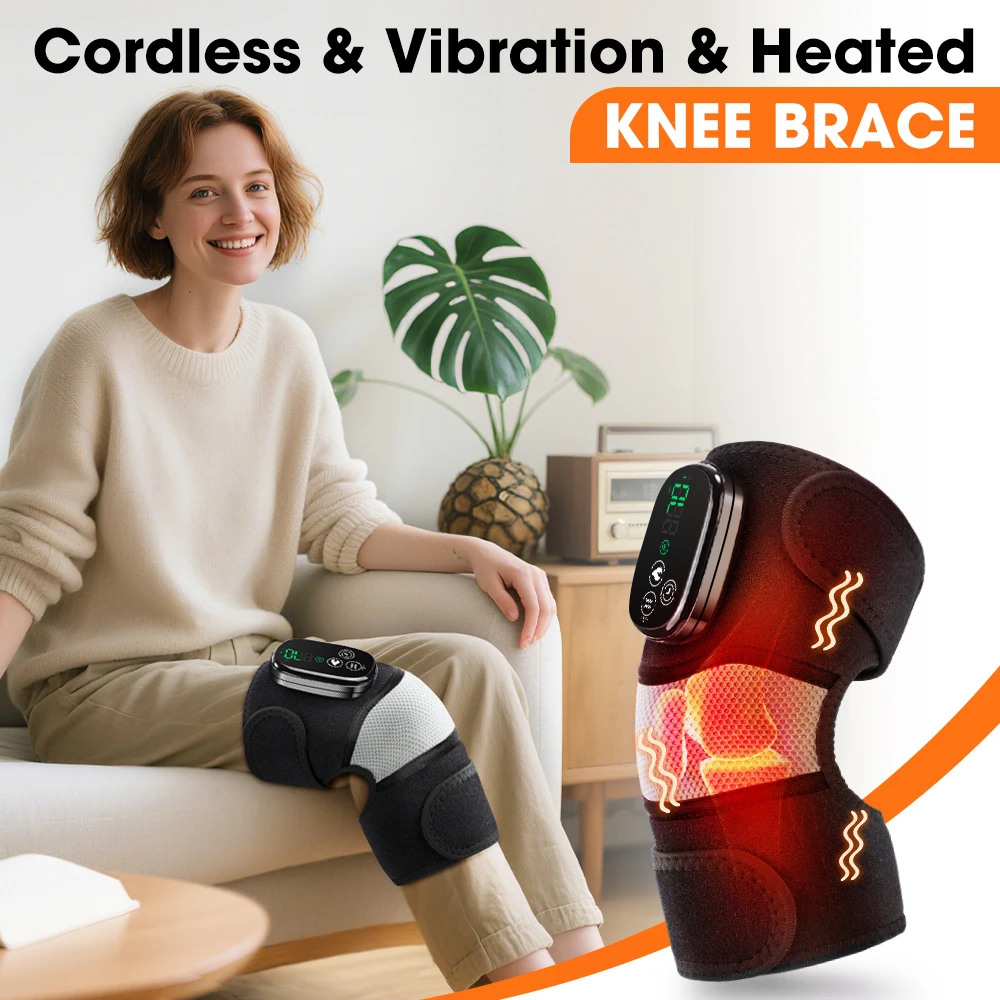 جهاز تدليك الركب الحراري 3 في 1 الكتف الركبة الكوع التدفئة تدليك قابلة للشحن 6-Level ساخنة آلة الاهتزاز العضلات الاسترخاء الوسادة #6
