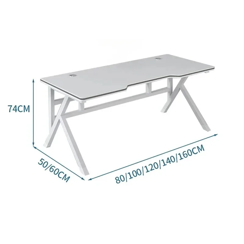 북유럽 인공 보드 컴퓨터 책상, 사무실 가구, 침실 게임 책상, 심플한 개성 있는 가정용 화이트 게이머 PC 테이블