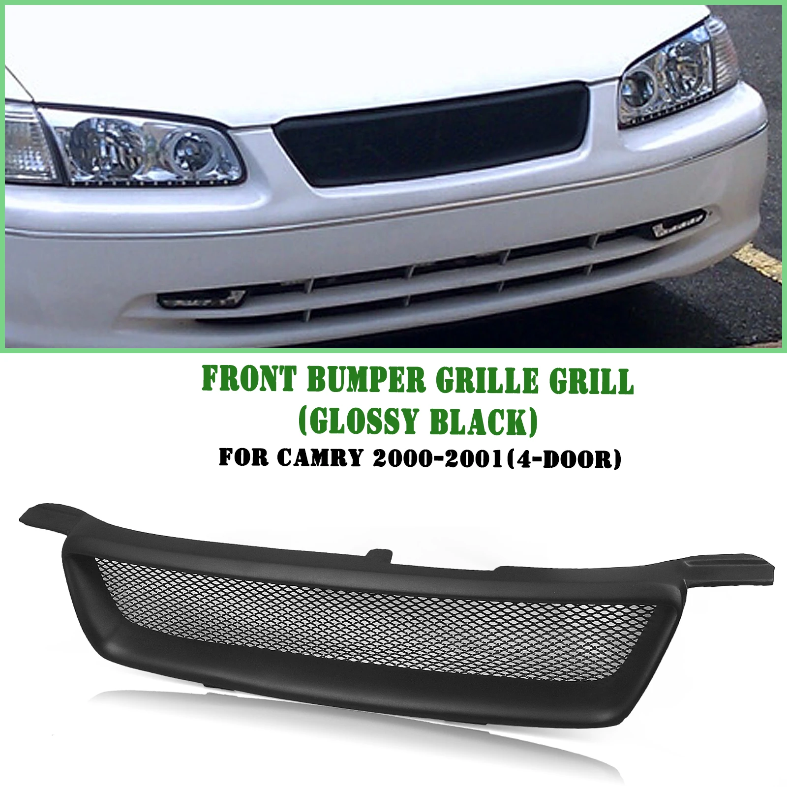 

Car Front Bumper Upper Grille Grill Mesh For Toyota Camry 4 Door Sport 2000-2001