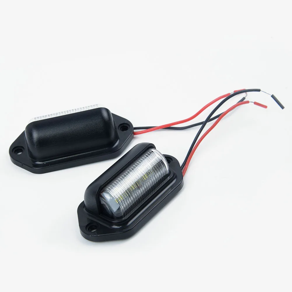 2 Lines License plate lights 2pcs 6 LED Accessory Boat Waterproof IP65 10-30V Lamp Replacement Trailer Practical
