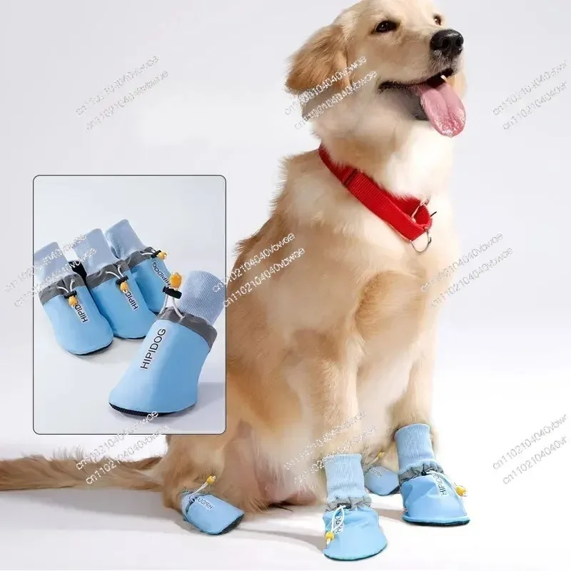 

English Printed Big Dog Shoes, Medium and Large Dogs, All Season Breathable Shoes and Boots, A Pair of 4 Pet Supplies