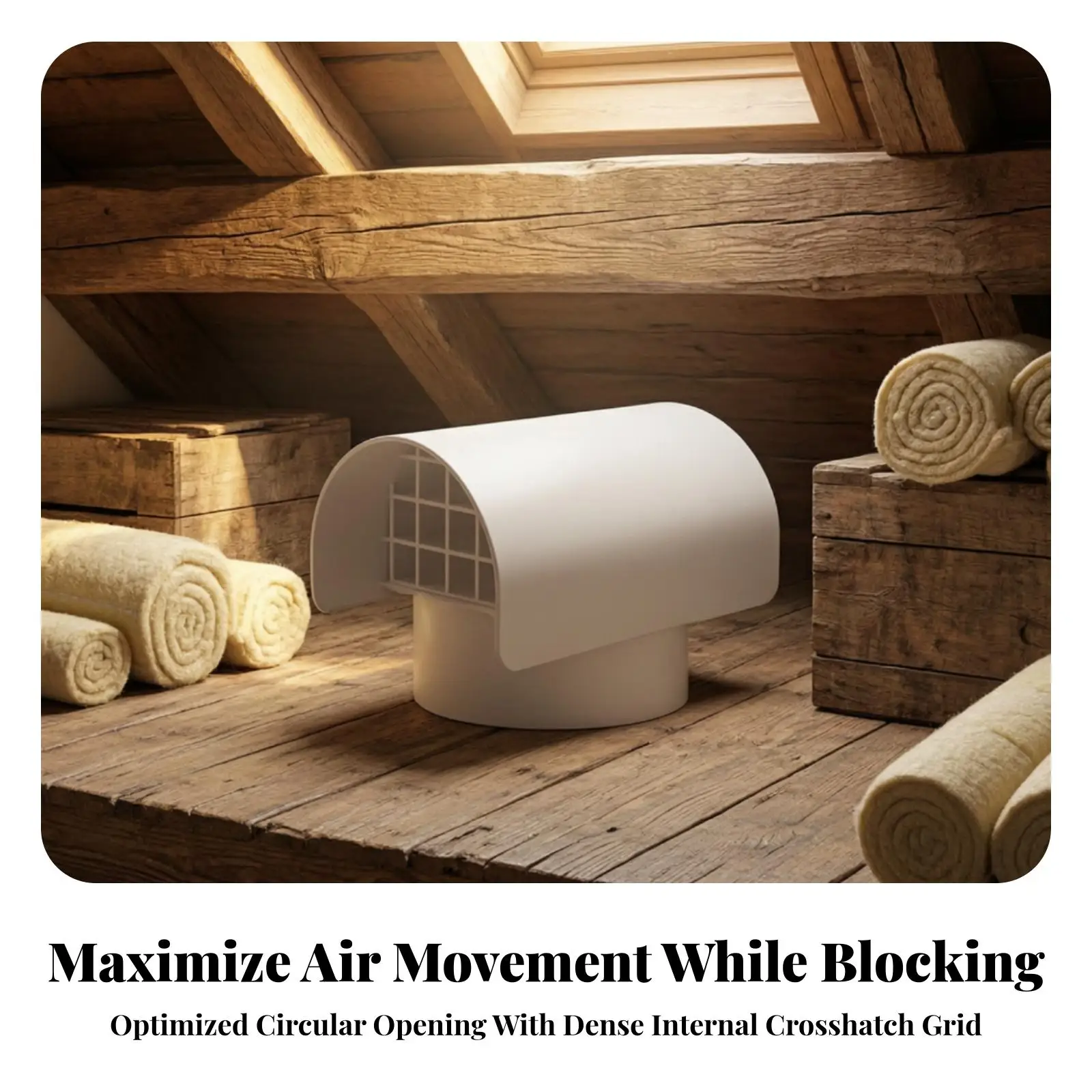 Durable White Vent Cap for 3 4 Inch Duct Exhaust Hood with Guard Grille for Residential Roof System Vent