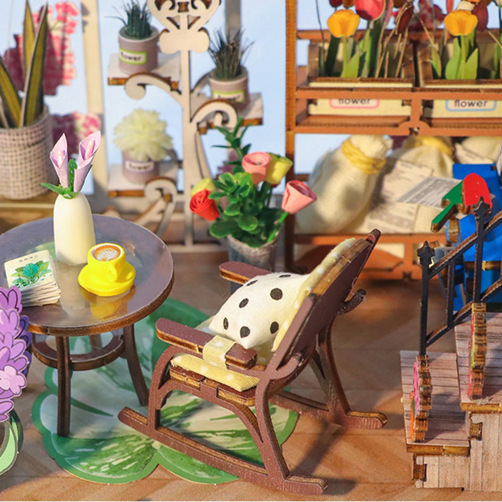 

DIY 3D деревянный садовый дом книги набор кусочков легкая сборка декоративные миниатюры для домашней комнаты