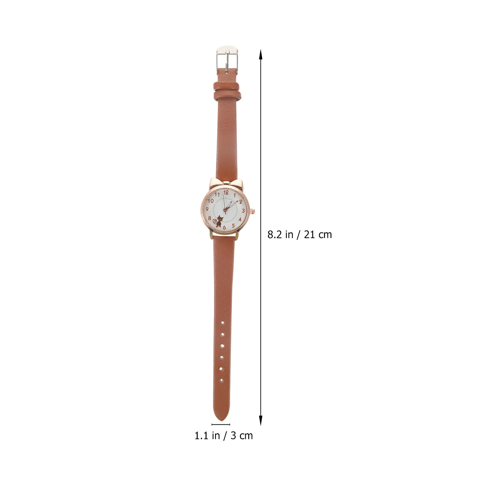 1Pcs Night Light Quartz Watch Cartoon Kitten Pattern Comfortable Girls Wristwatch Fashion Quartz Strap