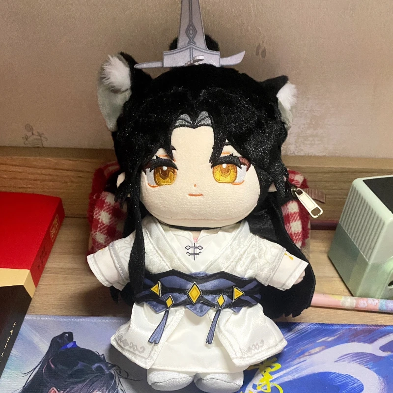 20 سنتيمتر أنيمي الهاسكي وقطته البيضاء Shizun Kawaii تأثيري أفخم محشوة دمية تغيير دعوى الكرتون لينة بلوشيز لعبة المشجعين هدية