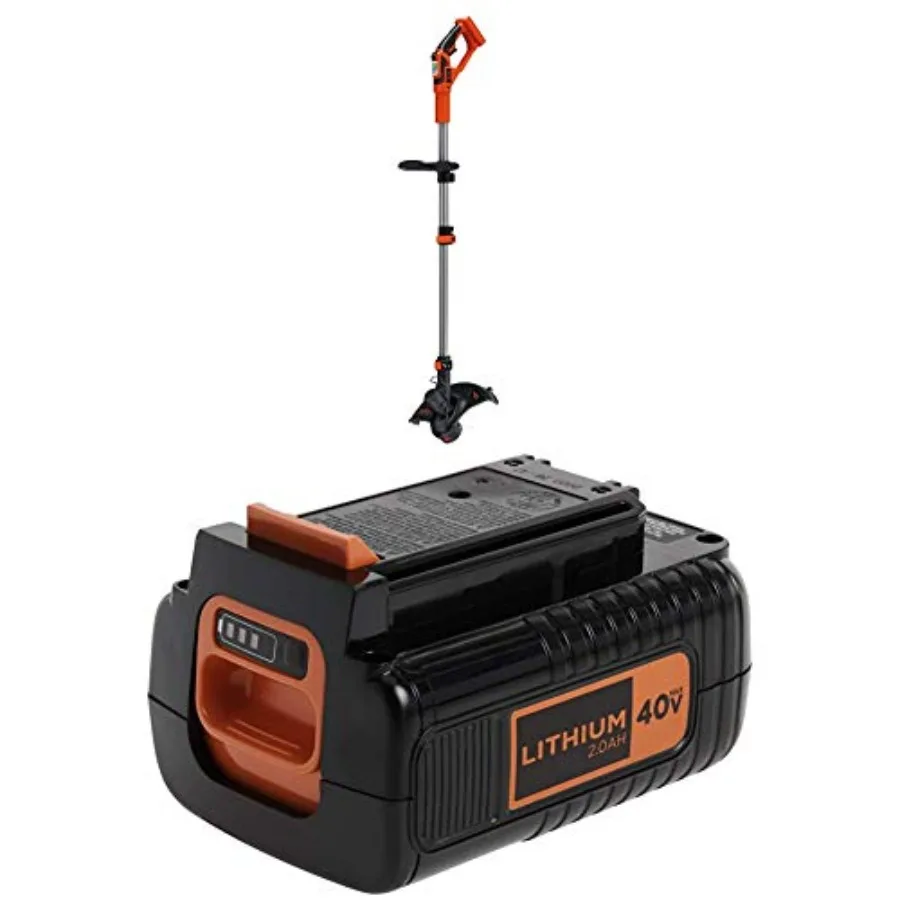 

Триммер для газона 40V MAX с аккумулятором 2.0 Ач, черный, легкий дизайн для эффективной стрижки травы