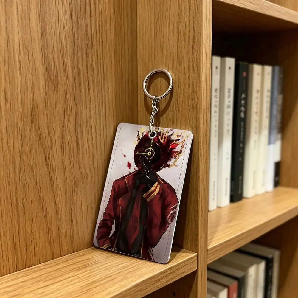 Hot Game L-Limbus Company Card Case Leather Card Holder Keychain Key Ring Door Access Tags ID Card