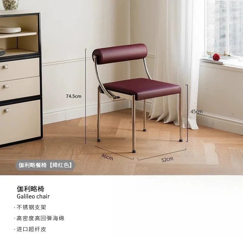 كرسي طعام مصمم، كرسي على الطراز القديم، كرسي دراسة من الفولاذ المقاوم للصدأ، كرسي طعام لغرفة النموذج #5