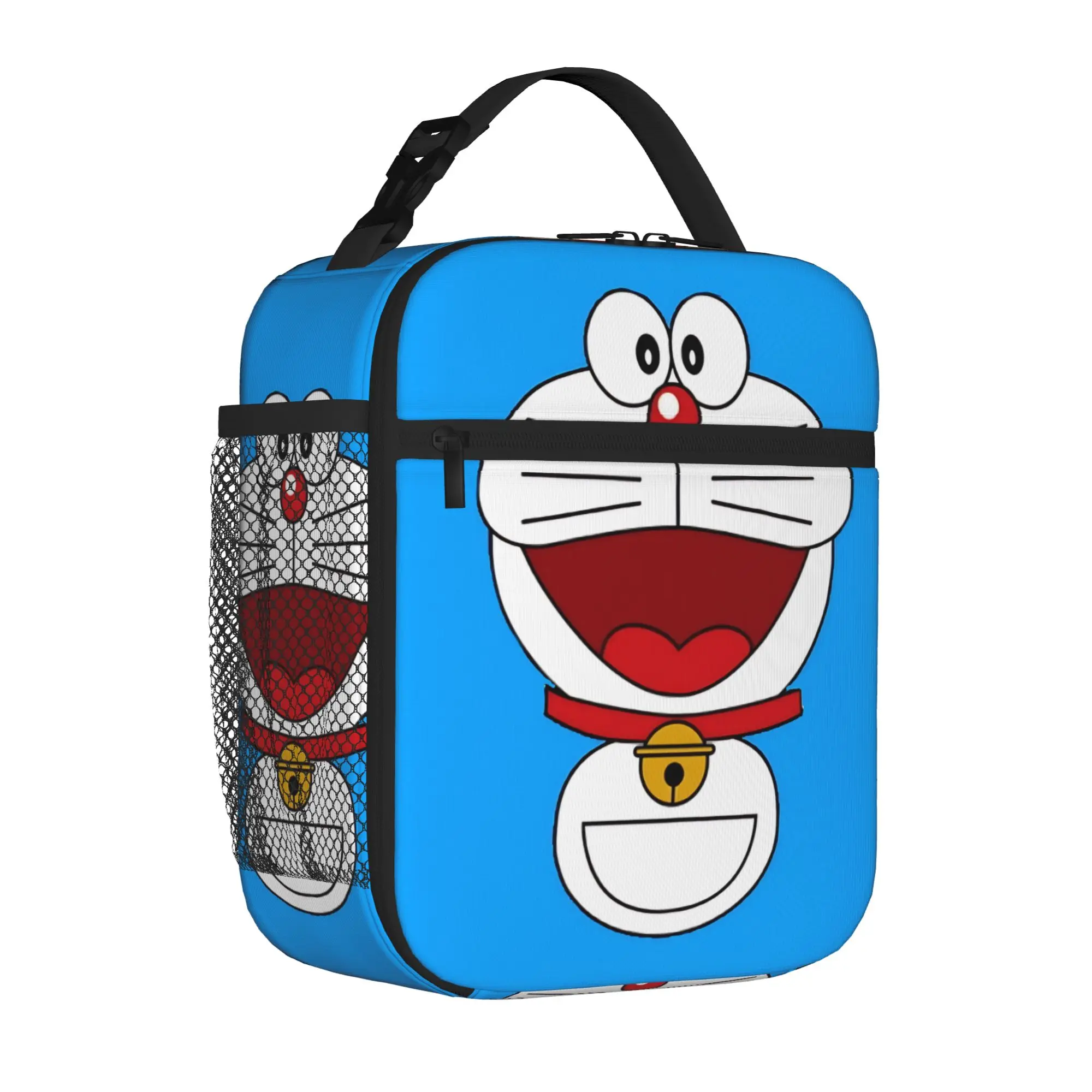 1 Piece For Students Food Container Large Happy Laughing Face Portable Pocket Doraemoning Zipper Closure Food Pouch For Travel