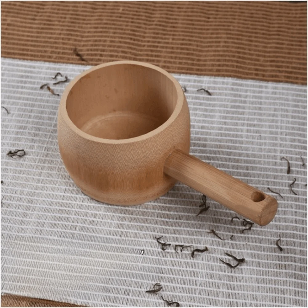 Large Capacity Bamboo Water Ladle Deep Bowl Smooth Surface Garden Watering Scoop Wear Resistant Easy Clean Kitchen Bailer