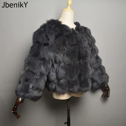 New Winter Women Genuine Fox Fur Coats Ladies Slim Short Real Natural Fur Jackets New Style 100% Natural Real Fox Fur Overcoats